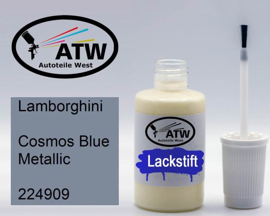 Lamborghini, Cosmos Blue Metallic, 224909: 20ml Lackstift, von ATW Autoteile West.